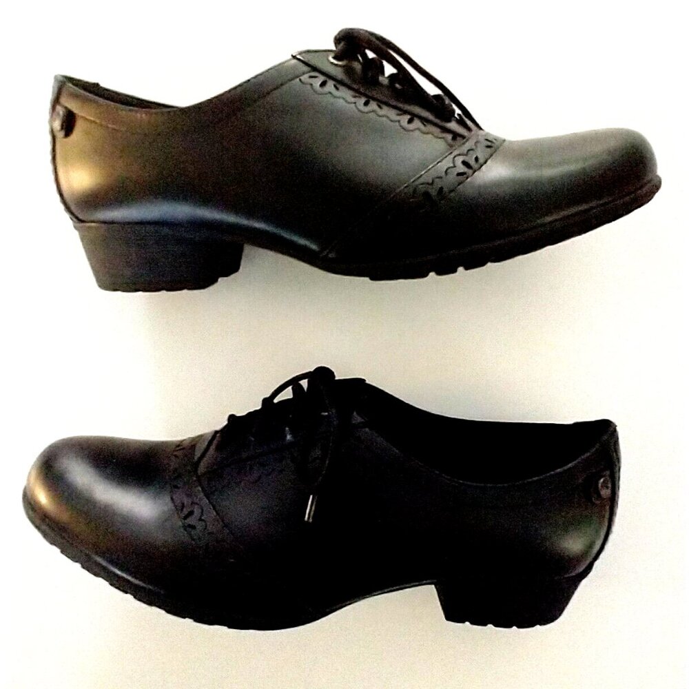 Rockport Womens Gratasha Black Leather Low-heeled Oxford Tie Shoe - Size 9M